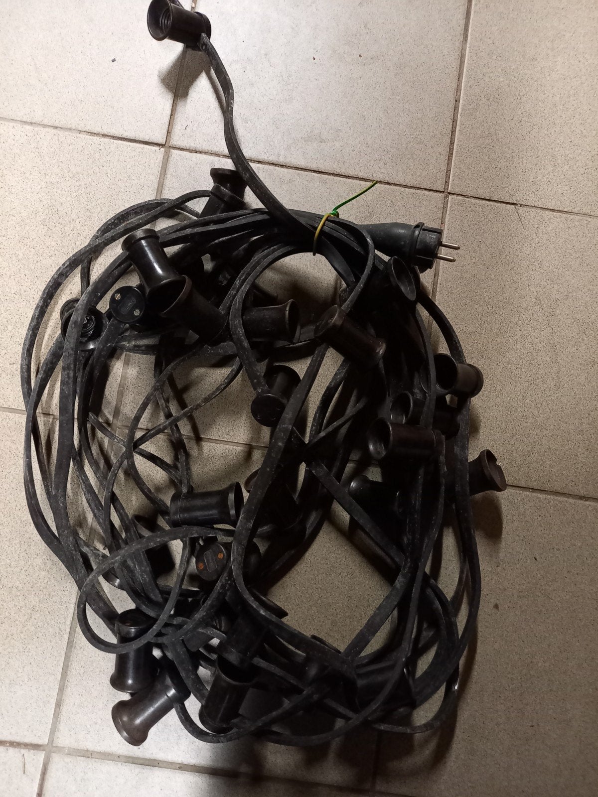 Prikkabel met diverse lengtes en aantal lampen, Ophalen of Verzenden, Gebruikt, Zwart, E27 (groot)