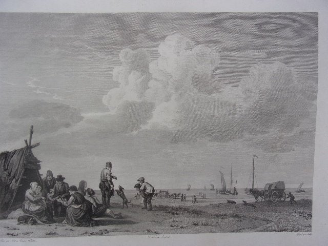 Scheveningen La Plage de Schevelingen. XX. Vue Strandgezicht, Antiek en Kunst, 1800 - 1899, Ophalen of Verzenden, 38 cm, 23 cm
