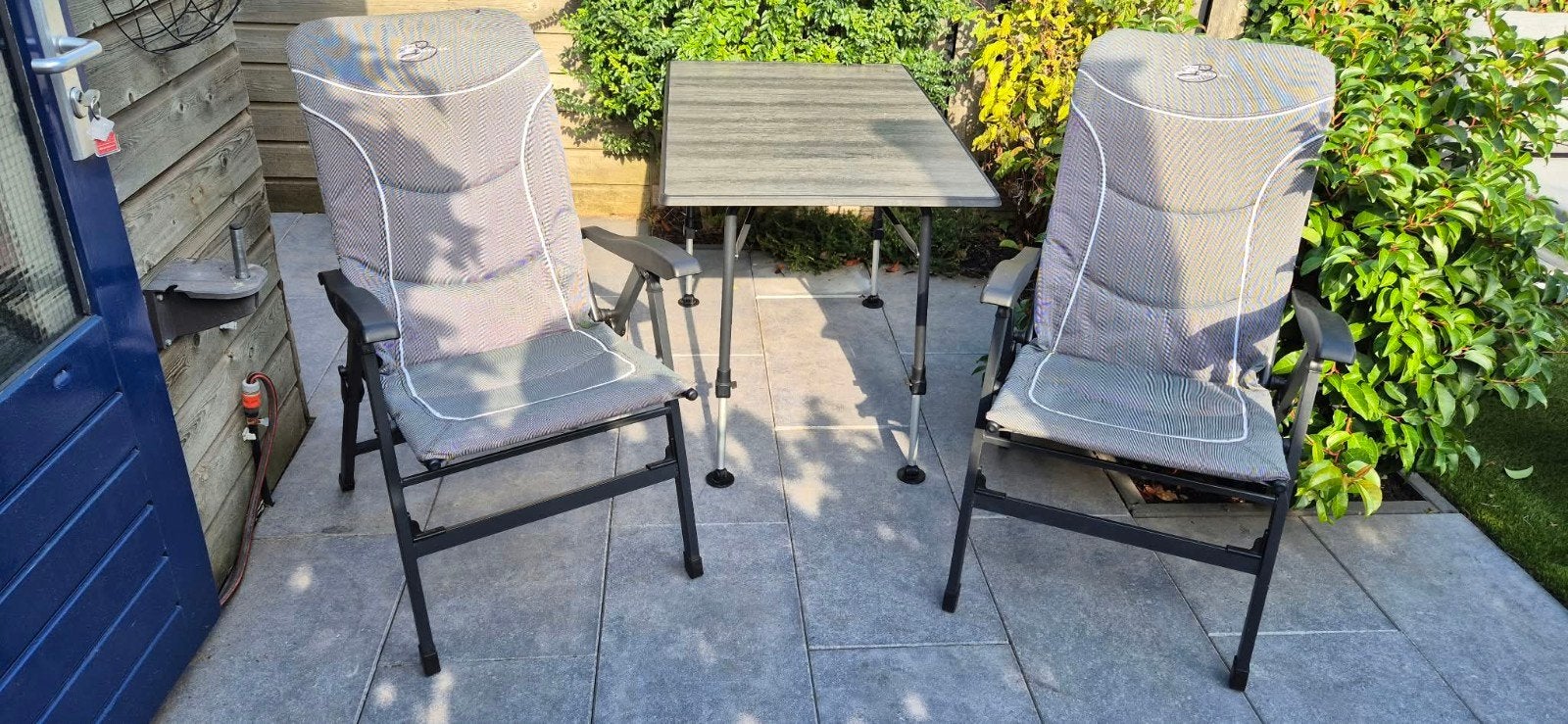 Bardani campingtafel met 2 stoelen, Tuin en Terras, Ophalen, Gebruikt, Rechthoekig