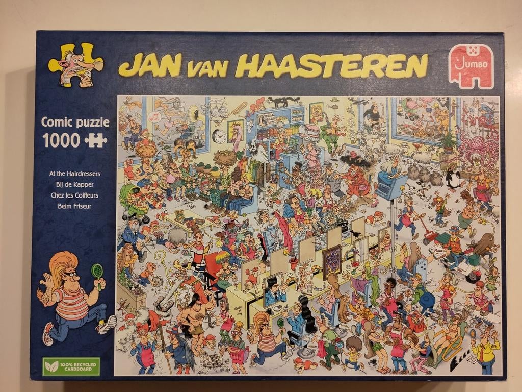 Jan van Haasteren puzzel 1000 - Bij de Kapper - ruilen mag, Ophalen, 500 t/m 1500 stukjes, Zo goed als nieuw, Legpuzzel