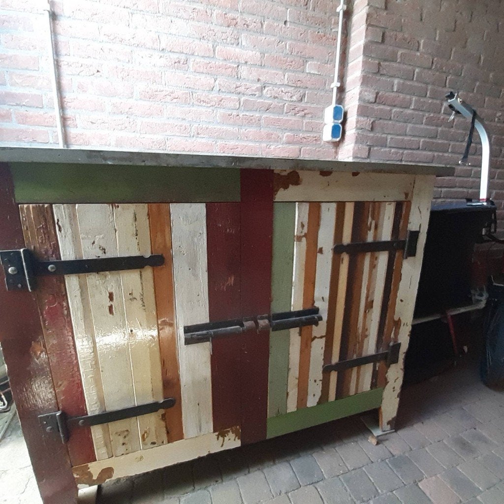 Sloophouten kast/ Dressoir, Huis en Inrichting, Kasten | Dressoirs, 100 tot 150 cm, Overige houtsoorten, 50 tot 75 cm, Ophalen