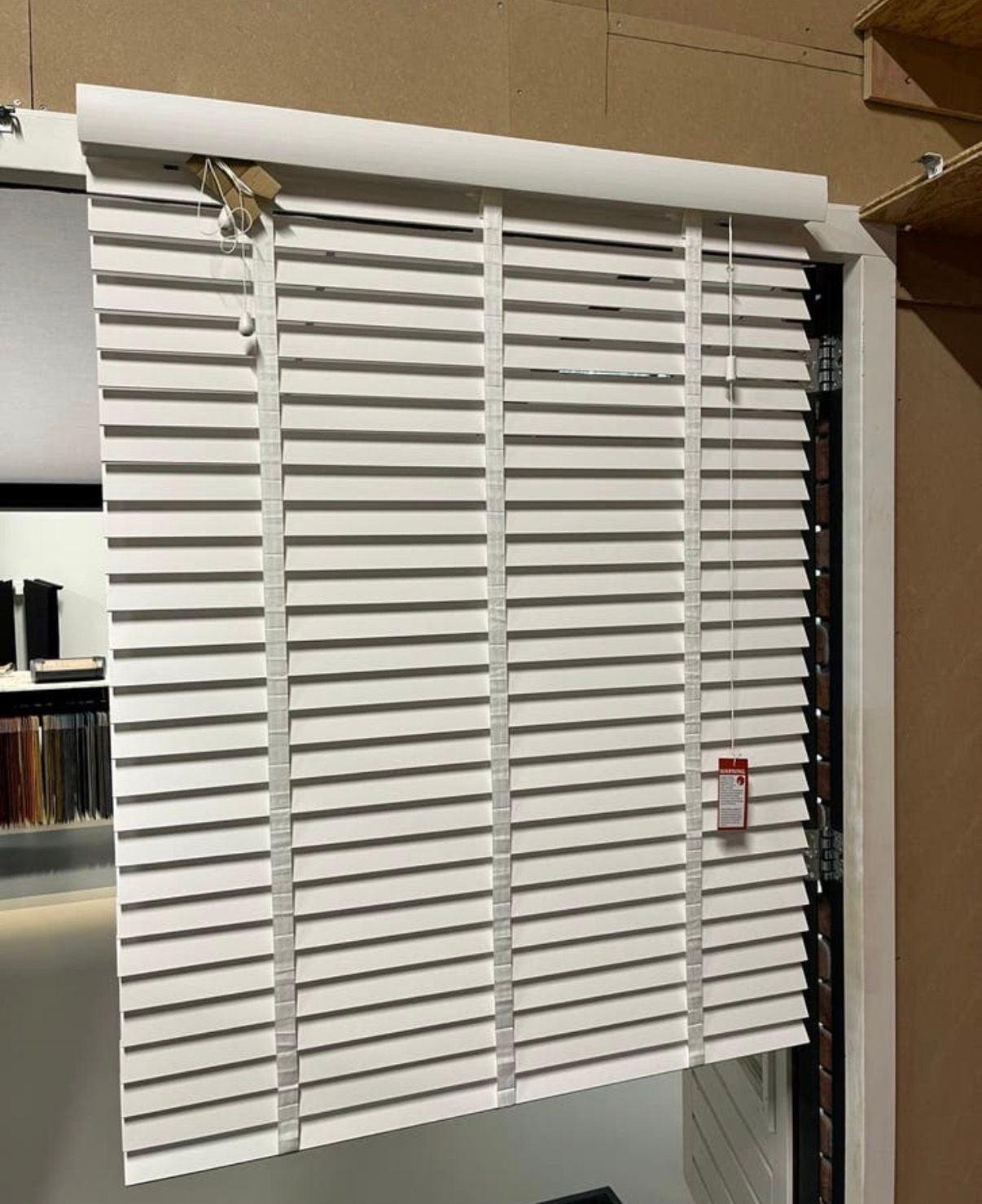 Witte Houten /Jaloezieën met Ladderband – 200 x 220 cm, Ophalen, Wit, Jaloezie, Koordbediening