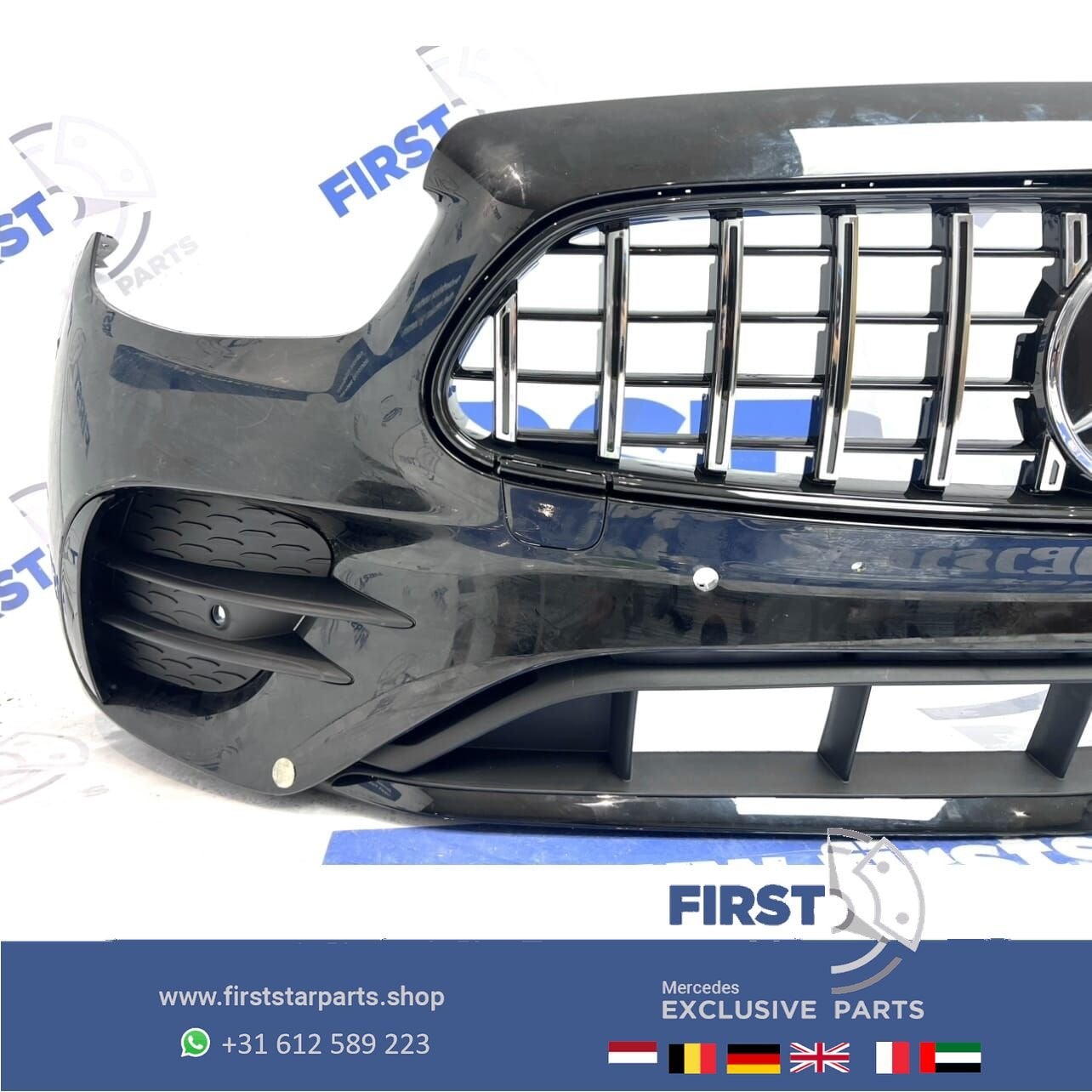 W213 BUMPER W238 E43 E53 FACELIFT AMG VOORBUMPER ZWART WIT G, Gebruikt, -, Voor, Ophalen of Verzenden