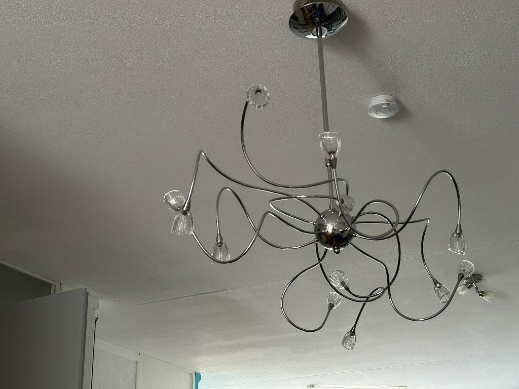 Hangende tafel lamp, Huis en Inrichting, Ophalen, Zo goed als nieuw, Glas, GU10