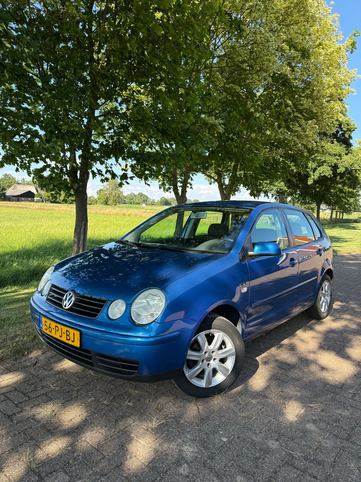 Volkswagen Polo 1.2 47KW 2004 Blauw NIEUWE APK GROTE BEURT!, Auto's, Stof, Zwart, Blauw, 1198 cc
