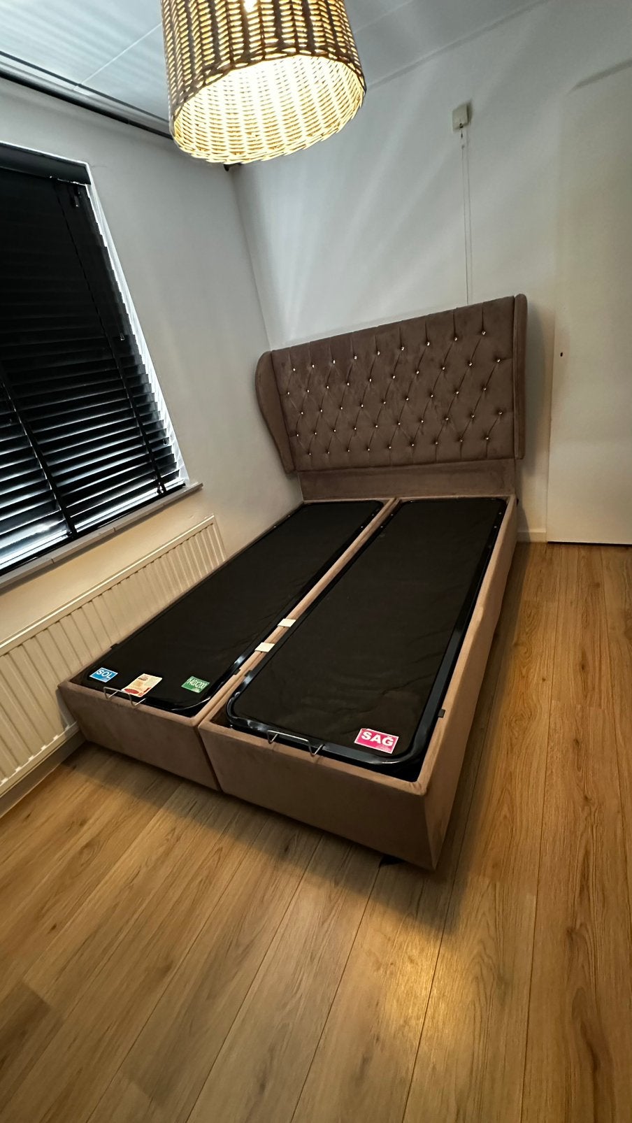 2-persoons bed 140x200 cm met opbergruimte, zonder matras!, Huis en Inrichting, Ophalen, Zo goed als nieuw, Tweepersoons, 140 cm