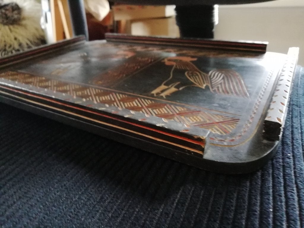 oud dienblad, Ophalen of Verzenden, Rechthoekig, Hout