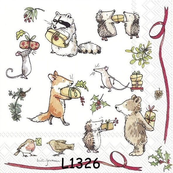 Servetten decoupage/b journal - kerstcadeautjes L1326 - 33ct, Hobby en Vrije tijd, Knutselen, Nieuw, Verzenden