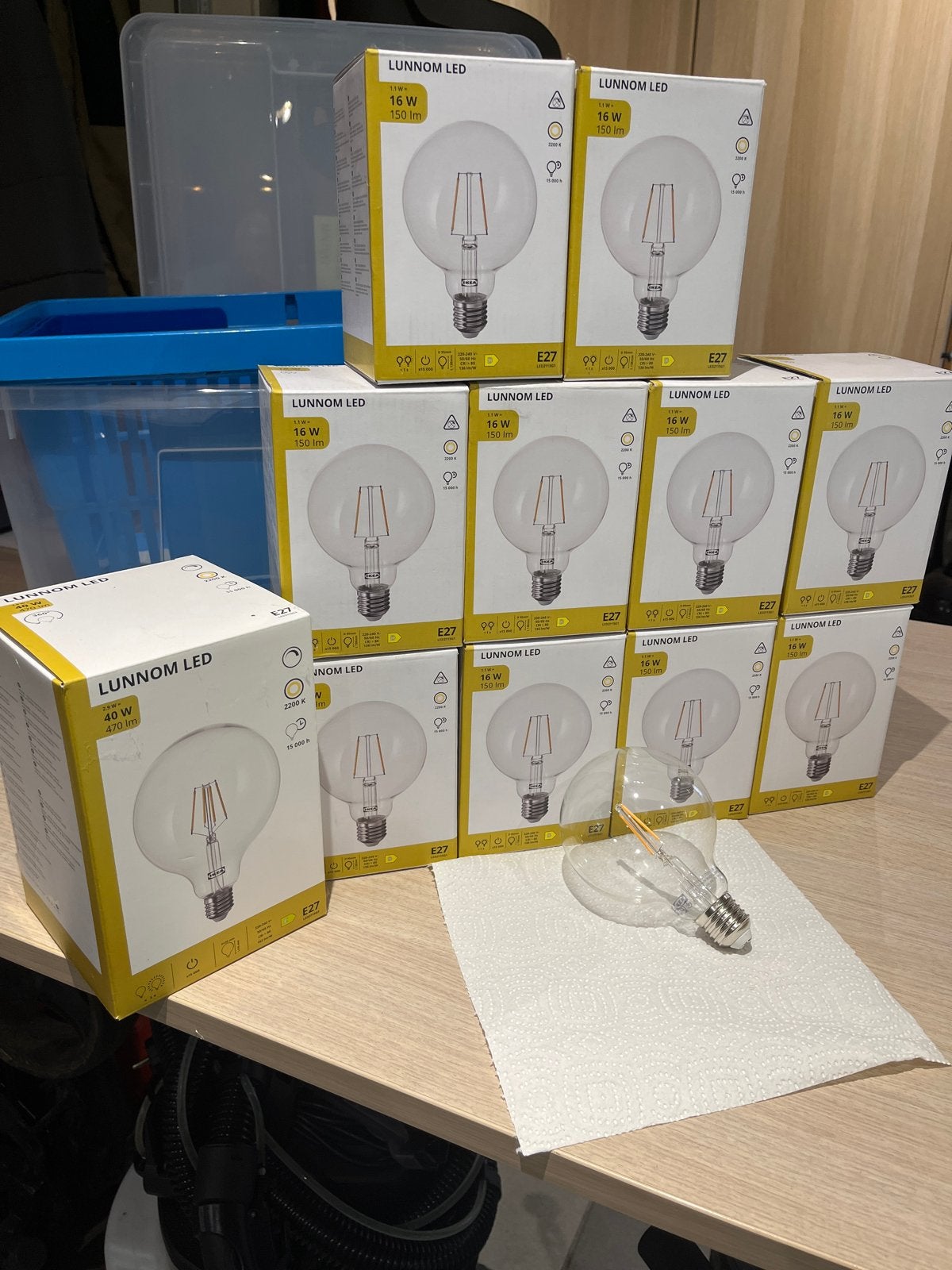 IKEA LUNNOM LED E27 Lampen - Nieuw in doos, Ophalen, Zo goed als nieuw