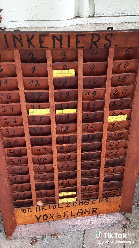 Vintage Vinkeniers Telbord 'De Heide Zangers Vosselaar', Ophalen