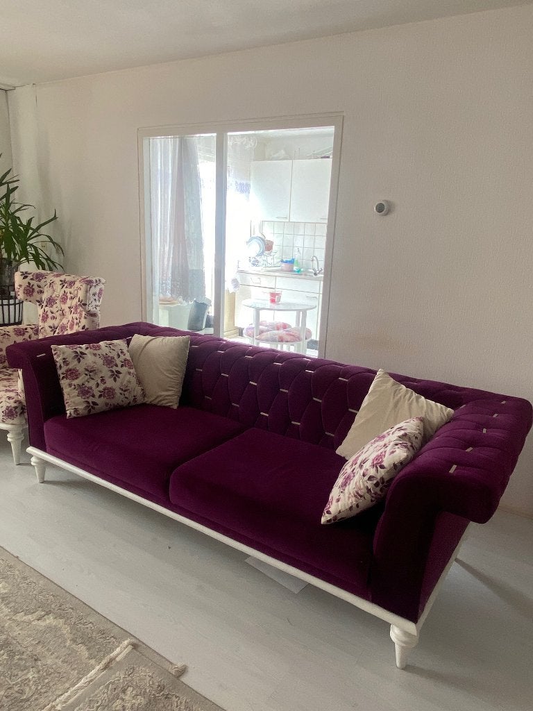 fluwelen luxe bank en stoelen - Zo goed als nieuw, Ophalen, Overige materialen, 75 tot 100 cm, Zo goed als nieuw