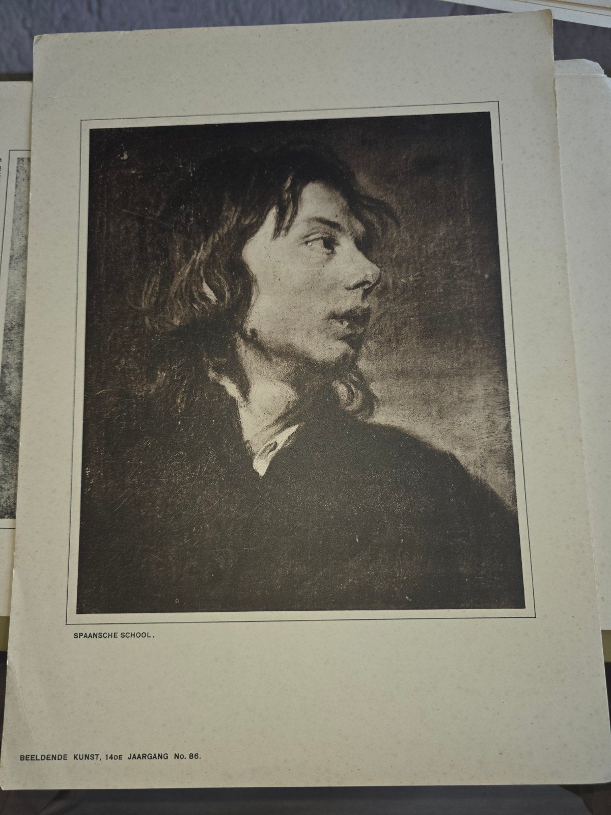 Zwart-wit portret van een jongeman, Spaanse School, Portret of Personen, Realistisch, Ophalen of Verzenden, Print
