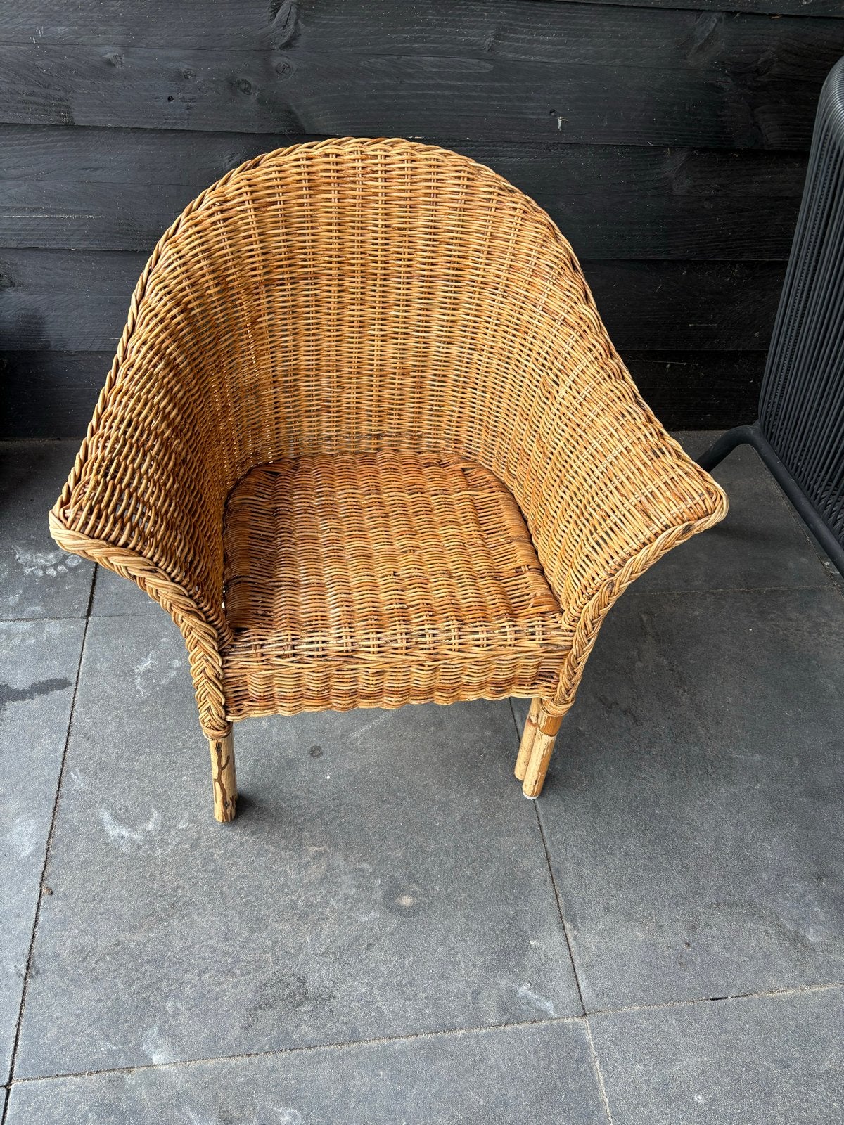 Kinder Rotan stoel en bijzettafel set - Vintage look, Ophalen, Gebruikt, Overige kleuren, Riet of Rotan