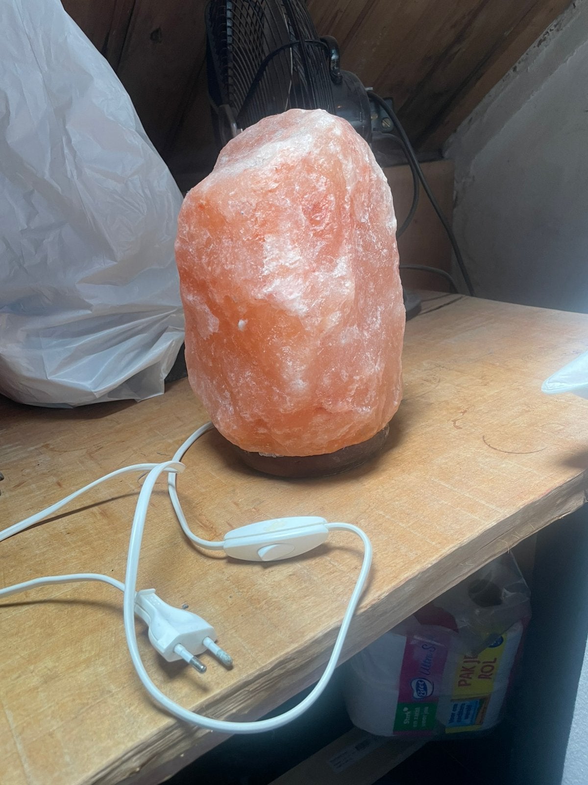 Grote Zout kristal Lamp | zwaar, Huis en Inrichting, Lampen | Tafellampen, Ophalen of Verzenden, Zo goed als nieuw, Minder dan 50 cm