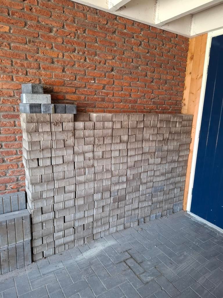 350 Gebruikte blauwe straatklinkers 20,5x10x7 cm, Tuin en Terras, Ophalen, Gebruikt, Klinkers, 5 tot 10 m²