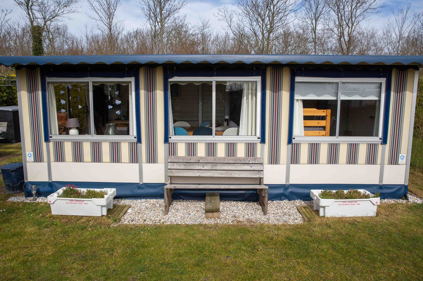 Stacaravan met grote Ben Eilers voortent, Caravans en Kamperen, Particulier, Rondzit, Magnetron