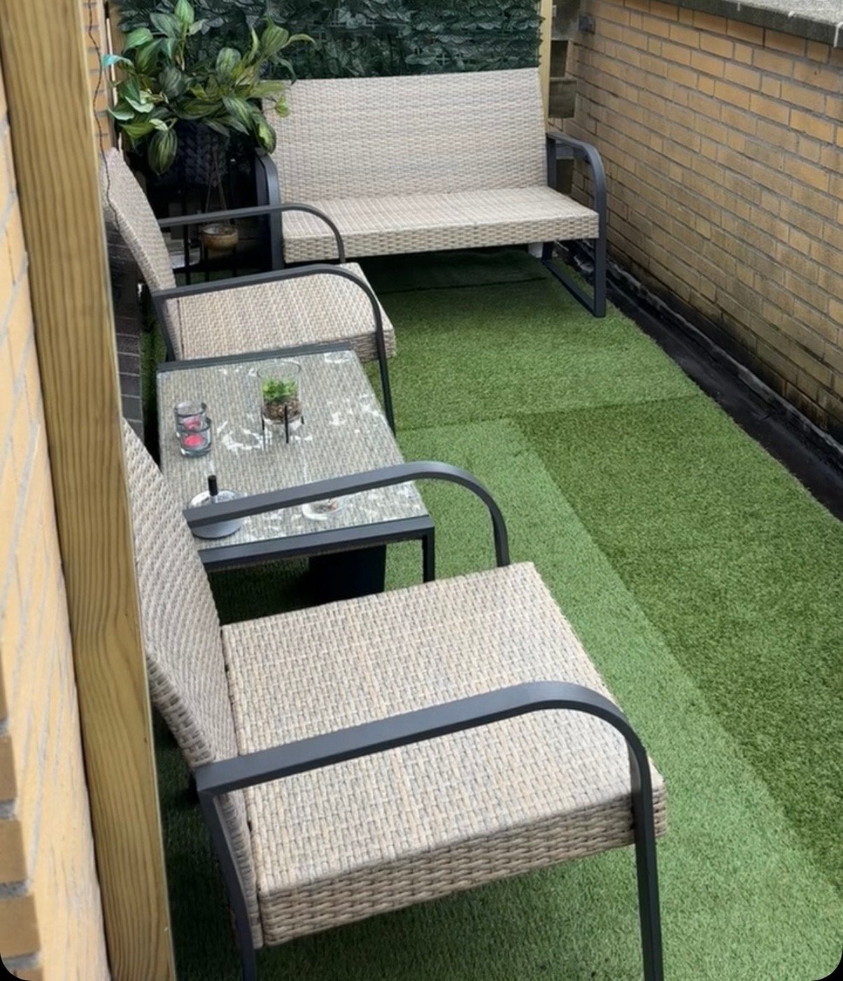 4-delige Tuin/Balkon Set - Loungeset met Tafel en Bank, Ophalen, 4 zitplaatsen, Gebruikt, Loungeset