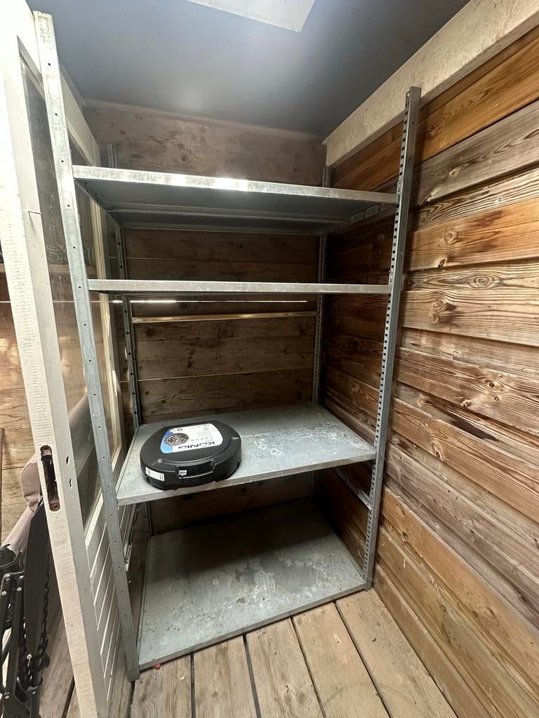 Stevige metalen stellingkast met 4 planken, Tuin en Terras, Ophalen, Gebruikt, Metaal
