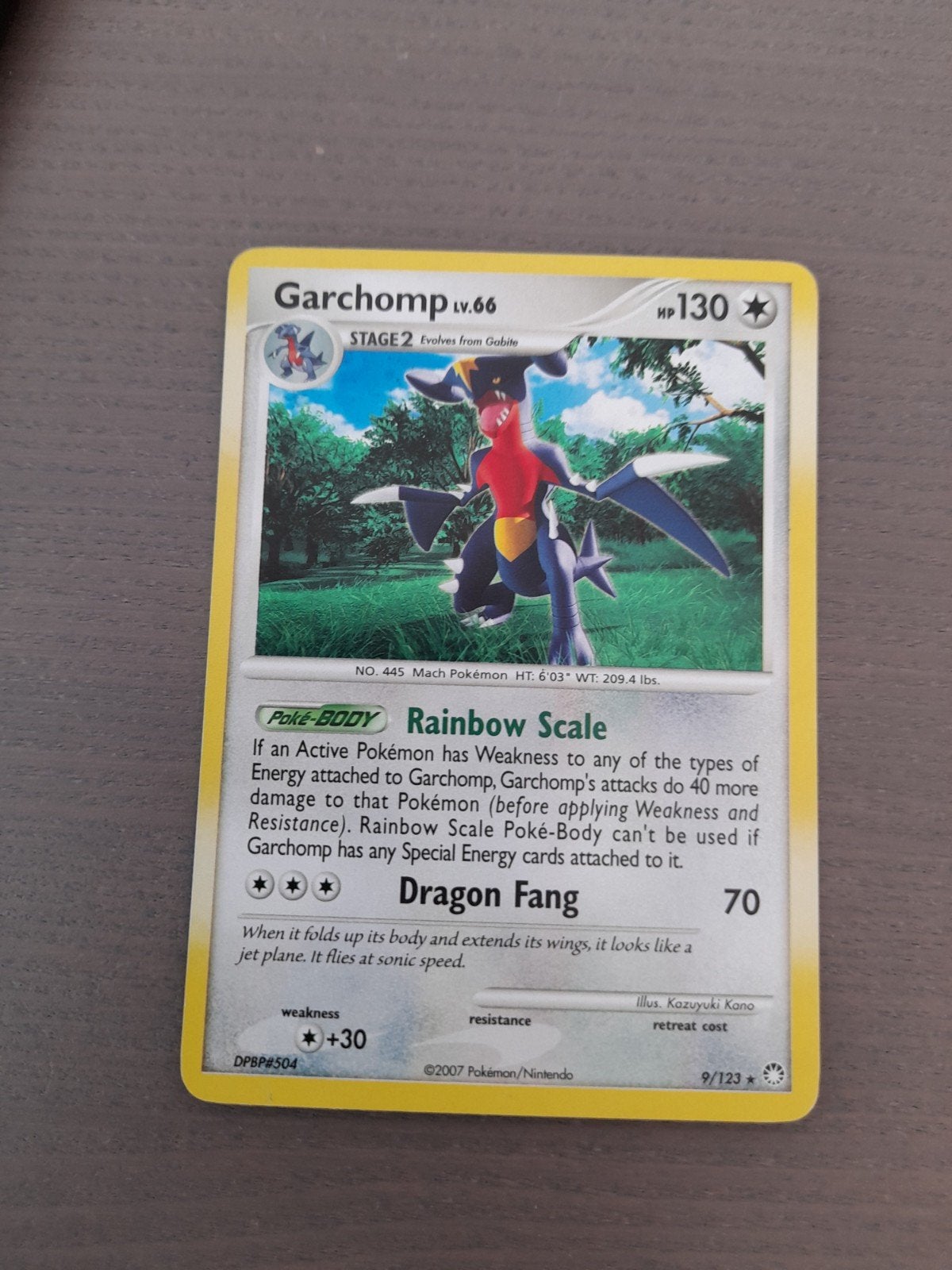 Mysterious treasures 9/123 garchomp holo, Ophalen of Verzenden, Gebruikt, Losse kaart, Foil