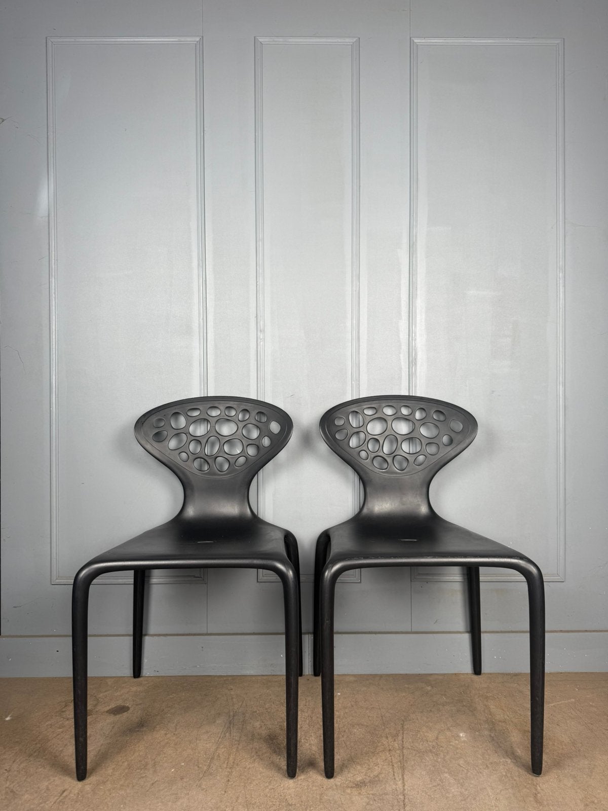 4 stapelbare Moroso Supernatural design (tuin)stoelen, Huis en Inrichting, Stoelen, Kunststof, Moroso, Zwart, Ophalen of Verzenden