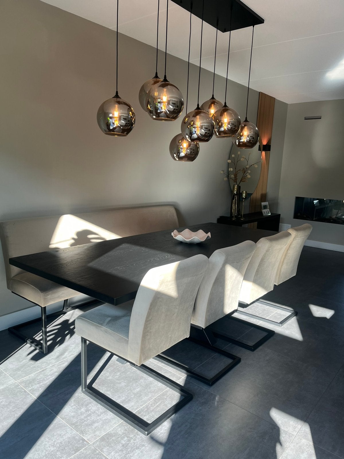 Eetkamertafel zwart, Huis en Inrichting, Tafels | Eettafels, Ophalen, 200 cm of meer, 50 tot 100 cm, Zo goed als nieuw