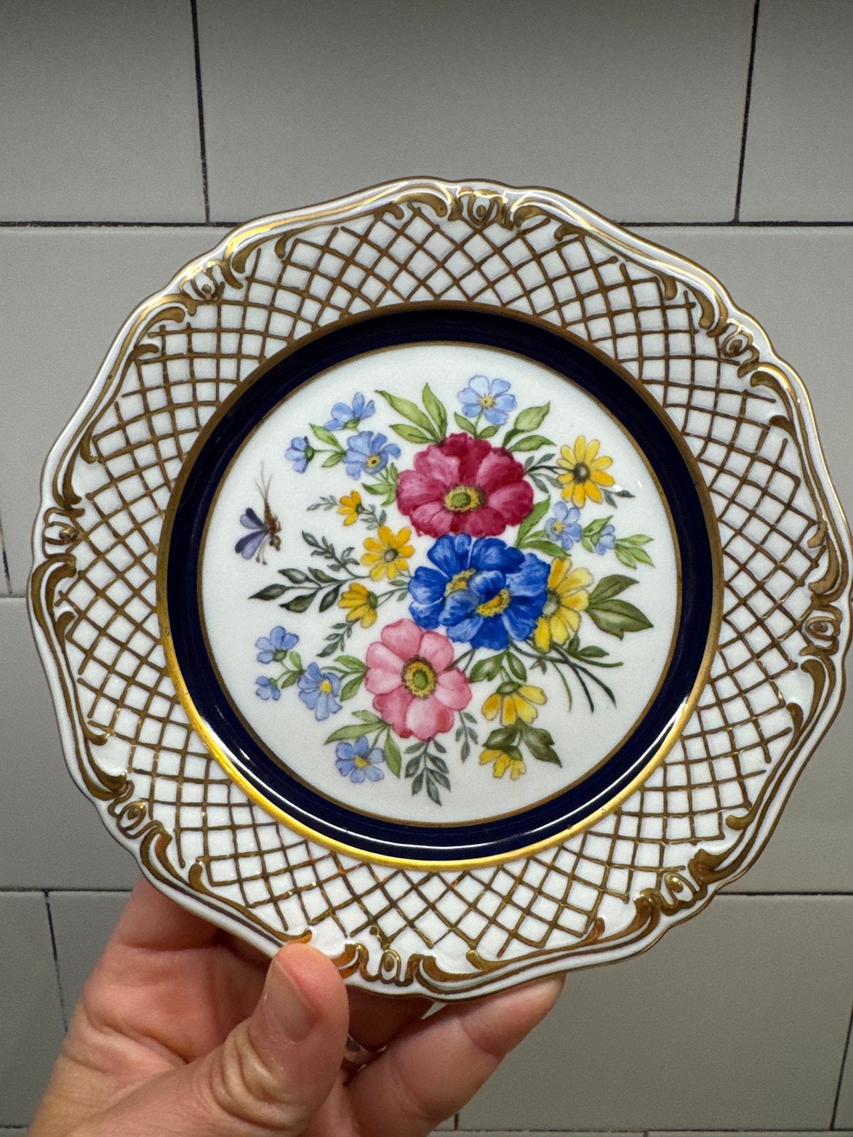 Decoratief Wandbordje - Echt Kobalt, Handgemalt, Ophalen of Verzenden