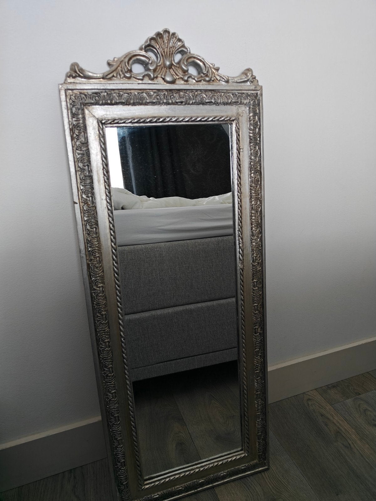 Barok spiegel 35x90cm zilverkleurig, Ophalen, Minder dan 50 cm, Zo goed als nieuw, Minder dan 100 cm