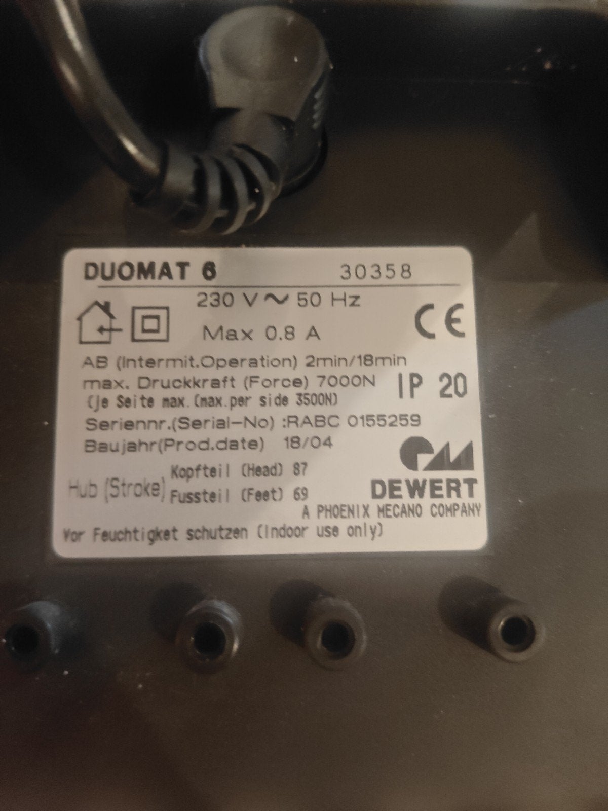 2x Elektrische lattenbodems DUOMAT 6 (verstelbaar), Overige kleuren, DEWERT (A Phoenix Mecano Company), Onbekend, Tweepersoons