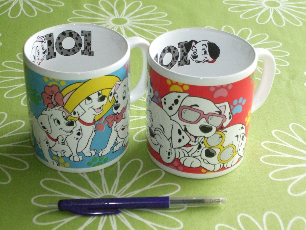 101 Dalmatiërs mokken van Disney, Ophalen of Verzenden, Overige figuren, Gebruikt, Overige typen