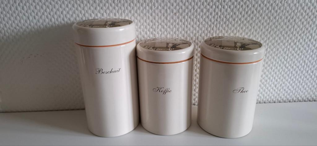 Bruynzeel 100 jarig bestaan  beschuit,koffie, thee blikken, Ophalen of Verzenden