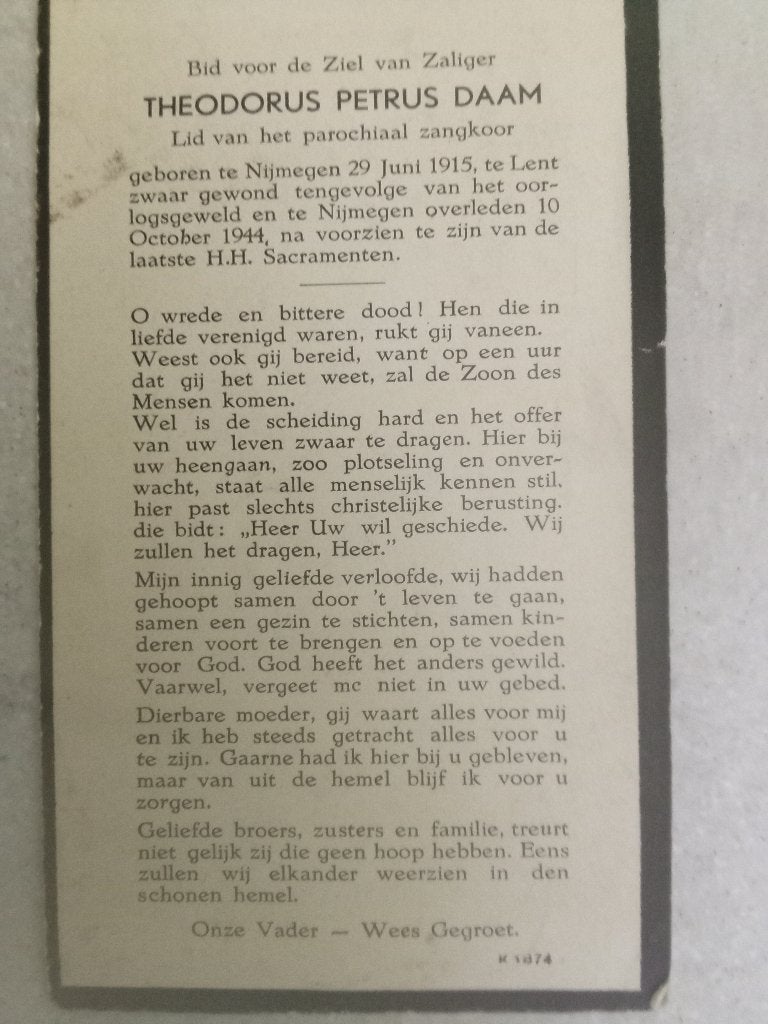 Nijmegen.1944, Ophalen of Verzenden, Overige soorten, Nederland, Overige typen