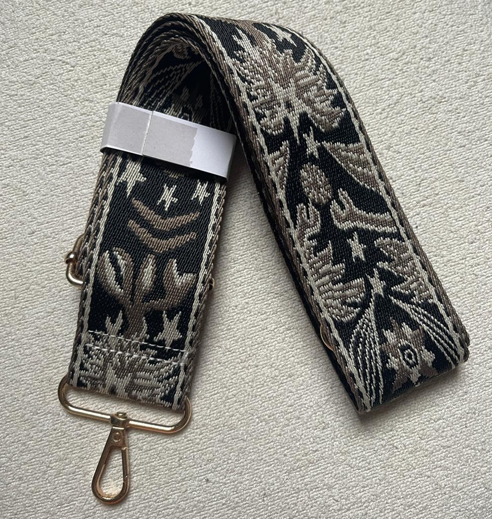 Bagstrap zwart met printje en gouden hendels, NIEUW, Ophalen of Verzenden, Nieuw