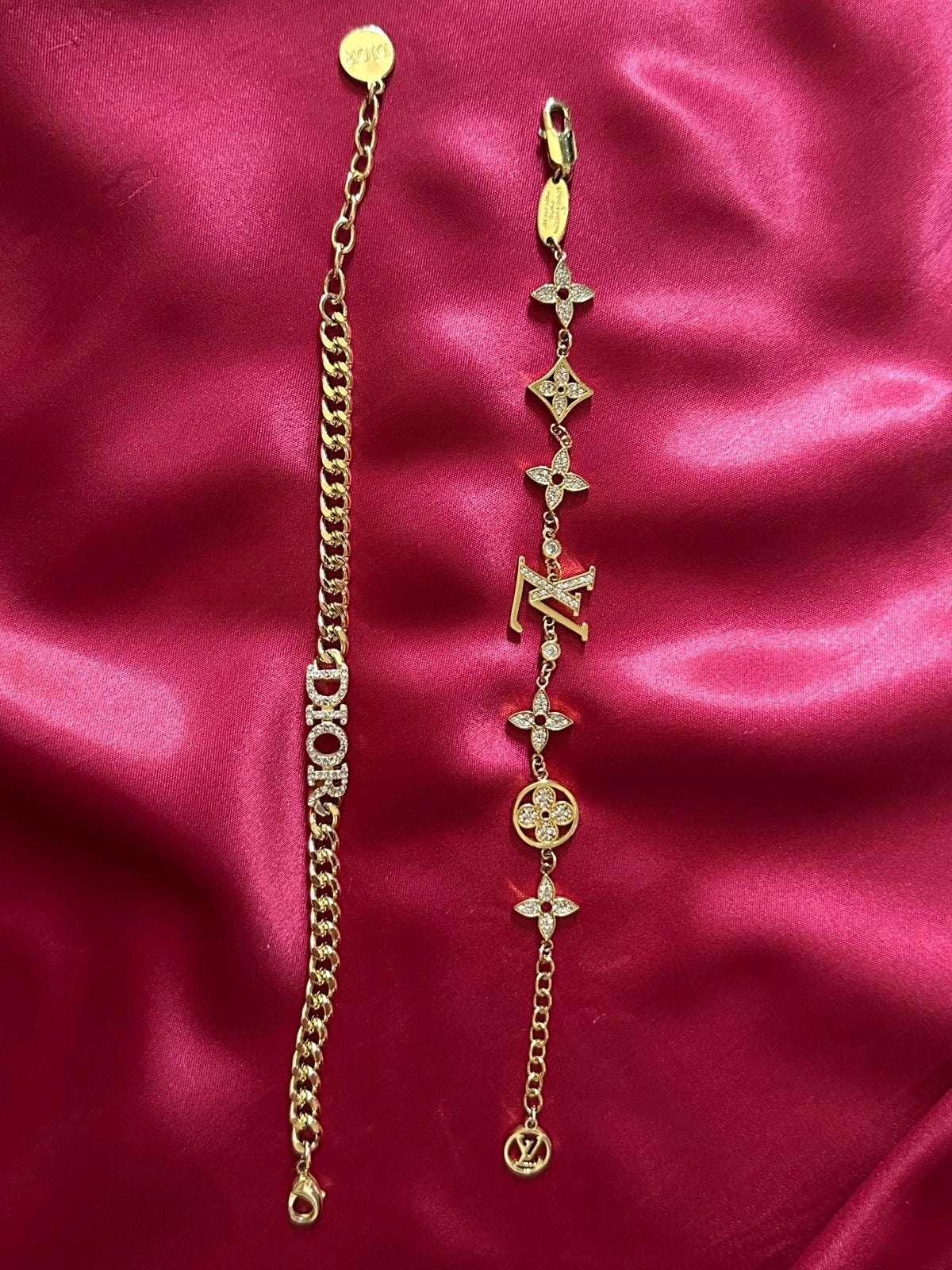 Twee Luxe armbandjes met strass, Overige materialen, Nieuw, Ophalen of Verzenden, Goud