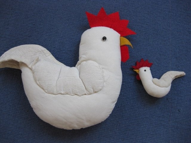 kussen in de vorm van een kip, Ophalen of Verzenden, Zo goed als nieuw, Wit, Vierkant