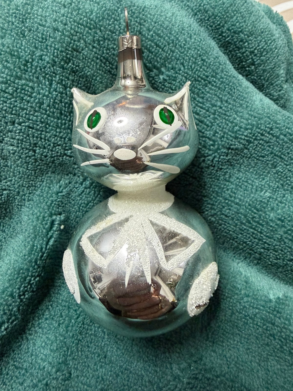 Kerstbal kat 10 cm, Ophalen of Verzenden