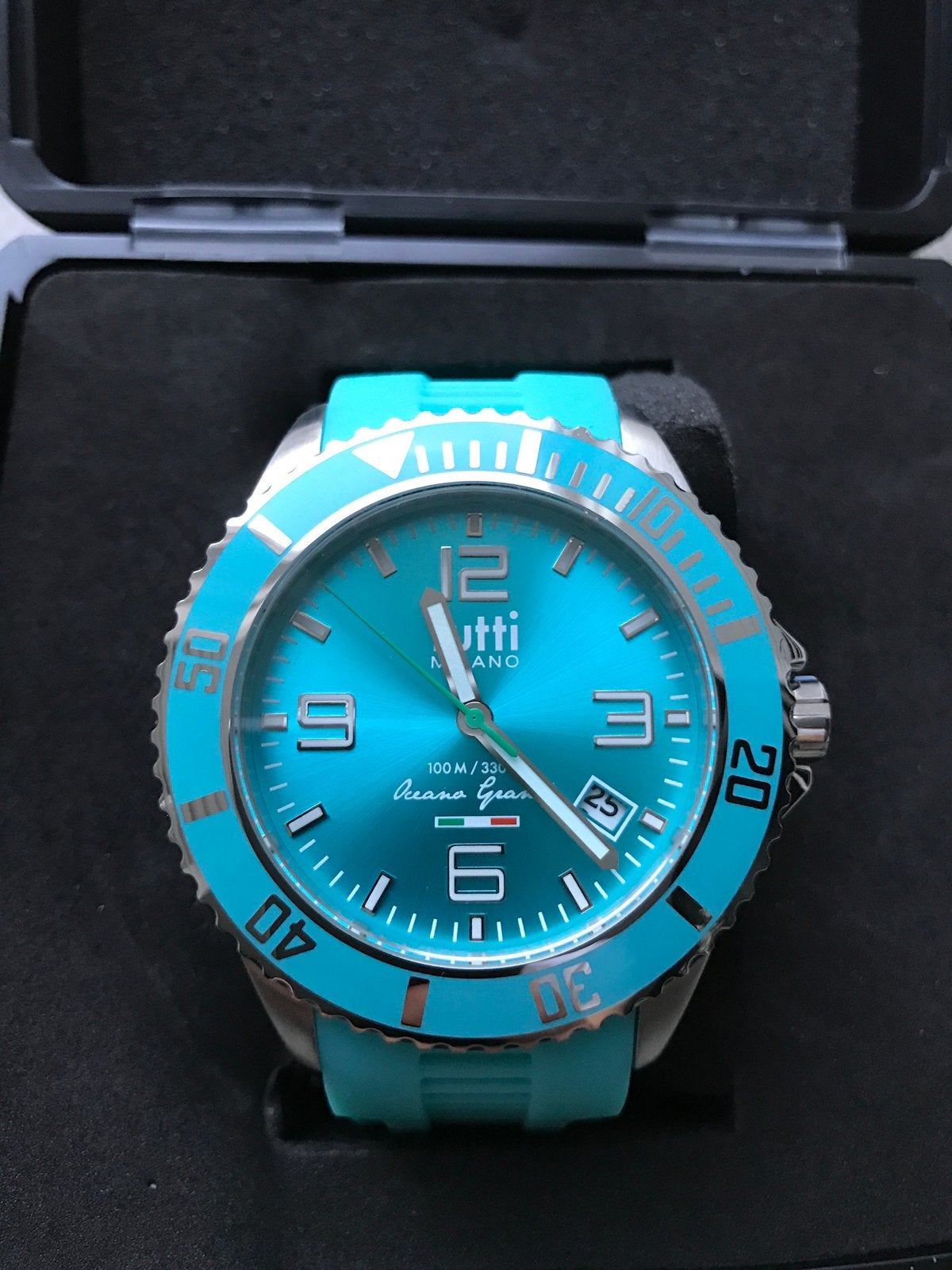 Tutti Milano Oceano Grande Horloge Turqoise XL, Ophalen of Verzenden, Nieuw, Jongen of Meisje