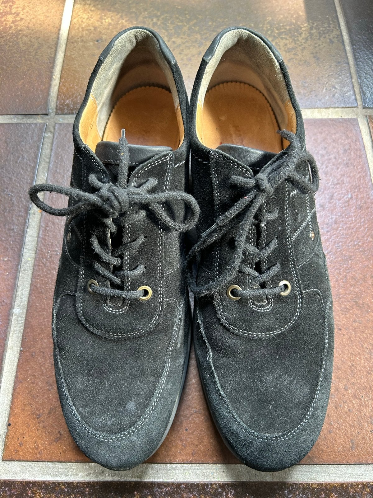 Hartjes SF Zwarte Suède Veterschoenen Maat 8.5, Schoenen met lage hakken, Zwart, Ophalen of Verzenden, Gedragen
