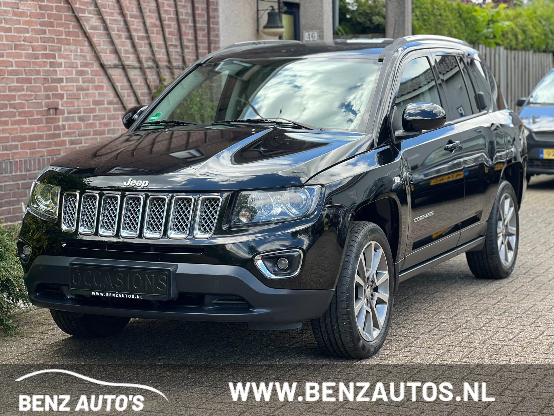 Jeep Compass 2.4 Limited 4WD/Automaat/Lederbek/Navi, Auto's, Automaat, 1486 kg, Gebruikt, Zwart