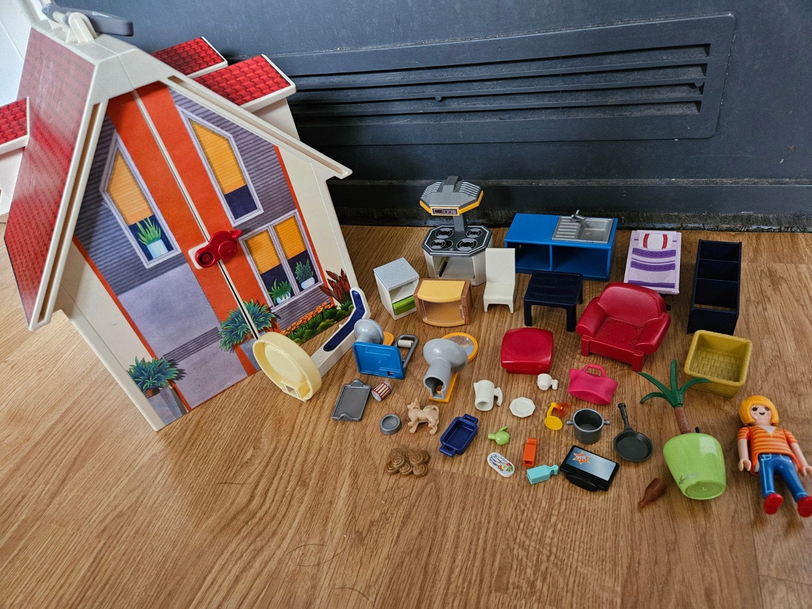 playmobil meeneem huis 3 inrichting douche, woonkamer keuken, Gebruikt, Gebouw, Complete set, Ophalen of Verzenden