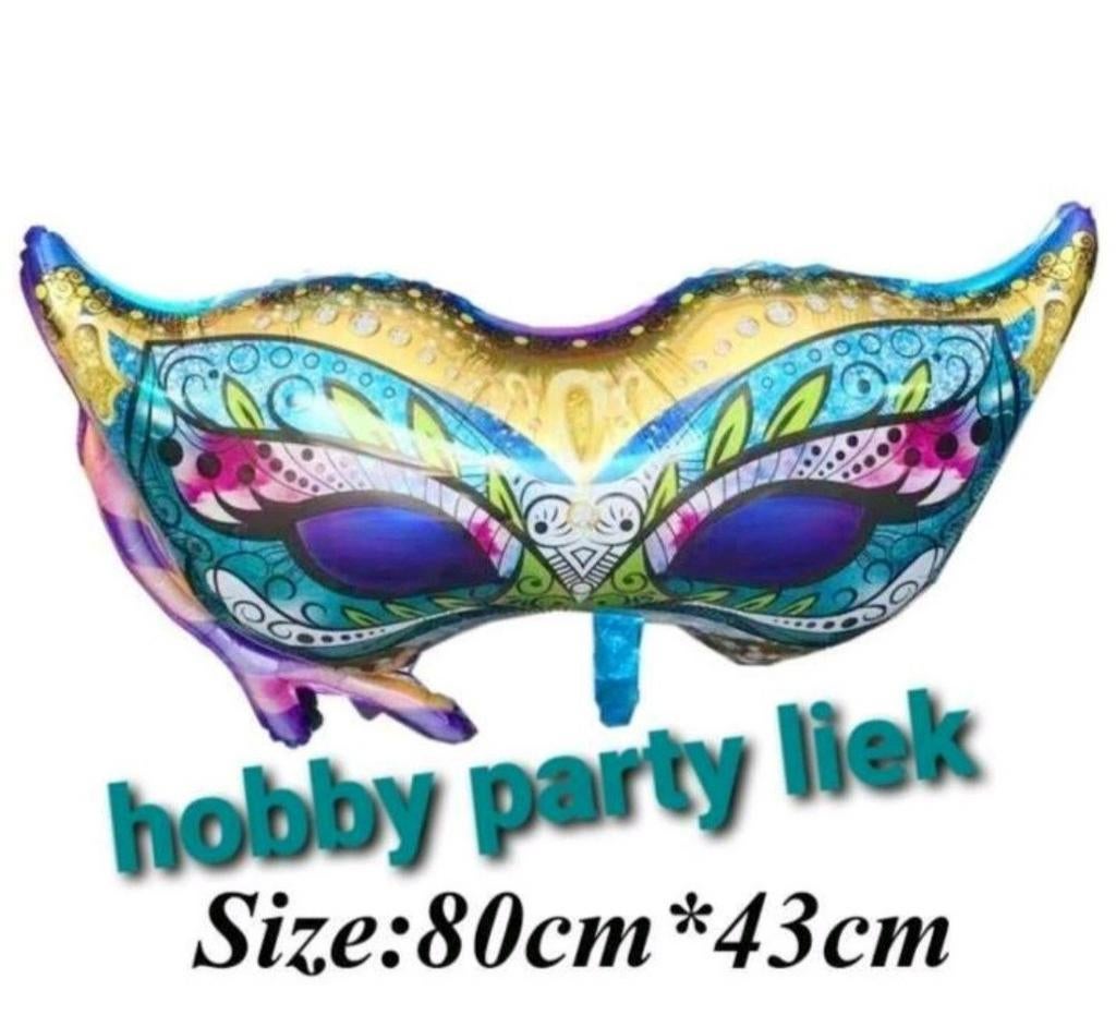 Maskers folieballon goudkleurig M69 / paarse M69A, Ophalen of Verzenden, Nieuw, Versiering, Carnaval