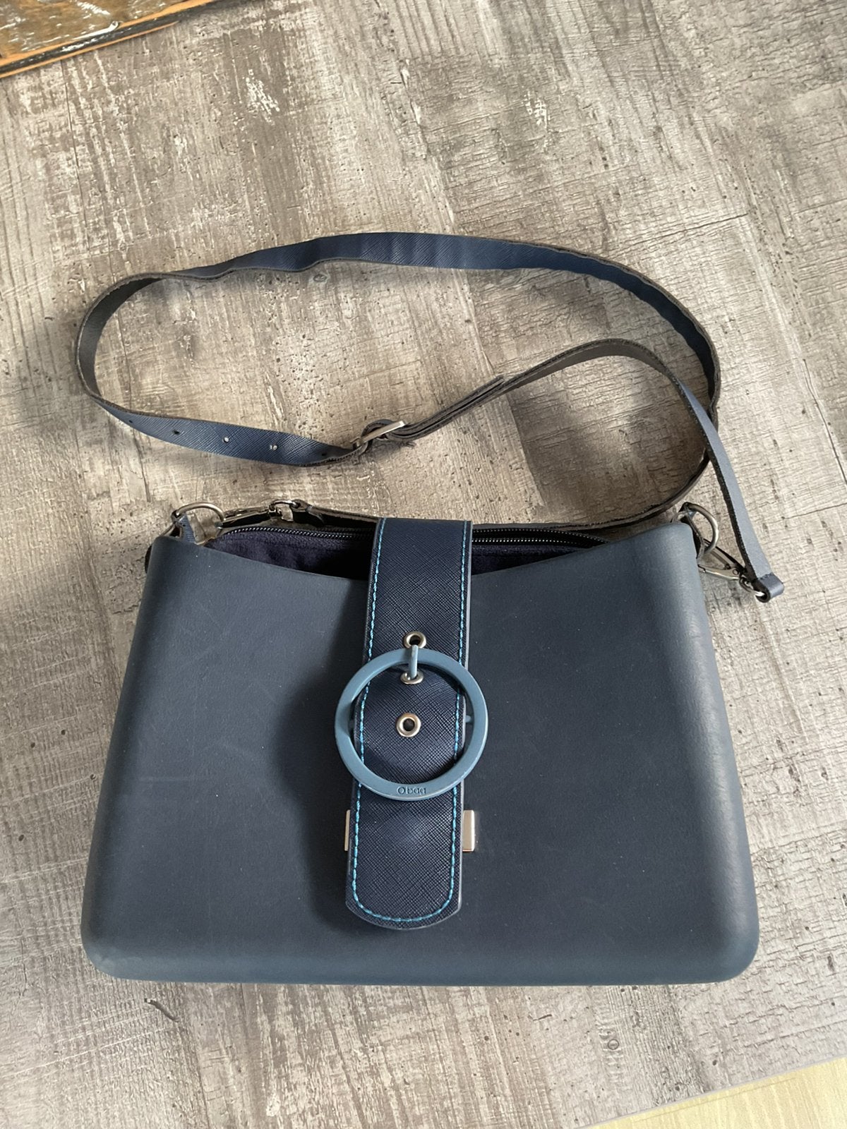 O bag donker blauw, Sieraden, Tassen en Uiterlijk, Tassen | Damestassen, Ophalen of Verzenden, Gebruikt, Blauw, Schoudertasje