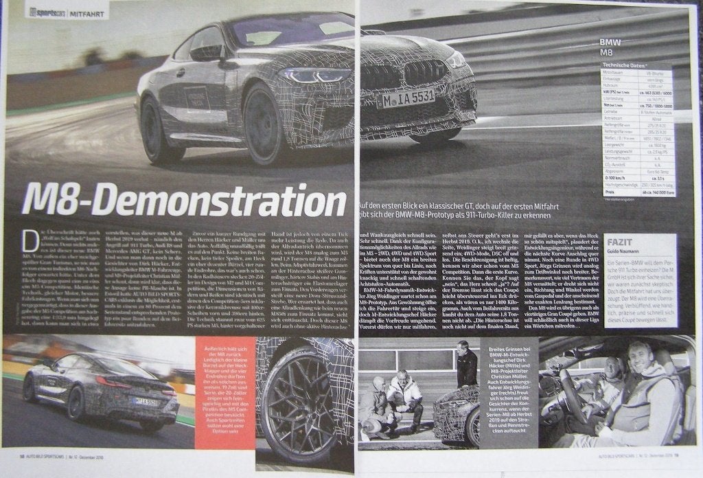 BMW 8 Serie Coupe F92  Cabrio F91 M8 ? 13x autotest lezen, Ophalen, Gelezen, BMW