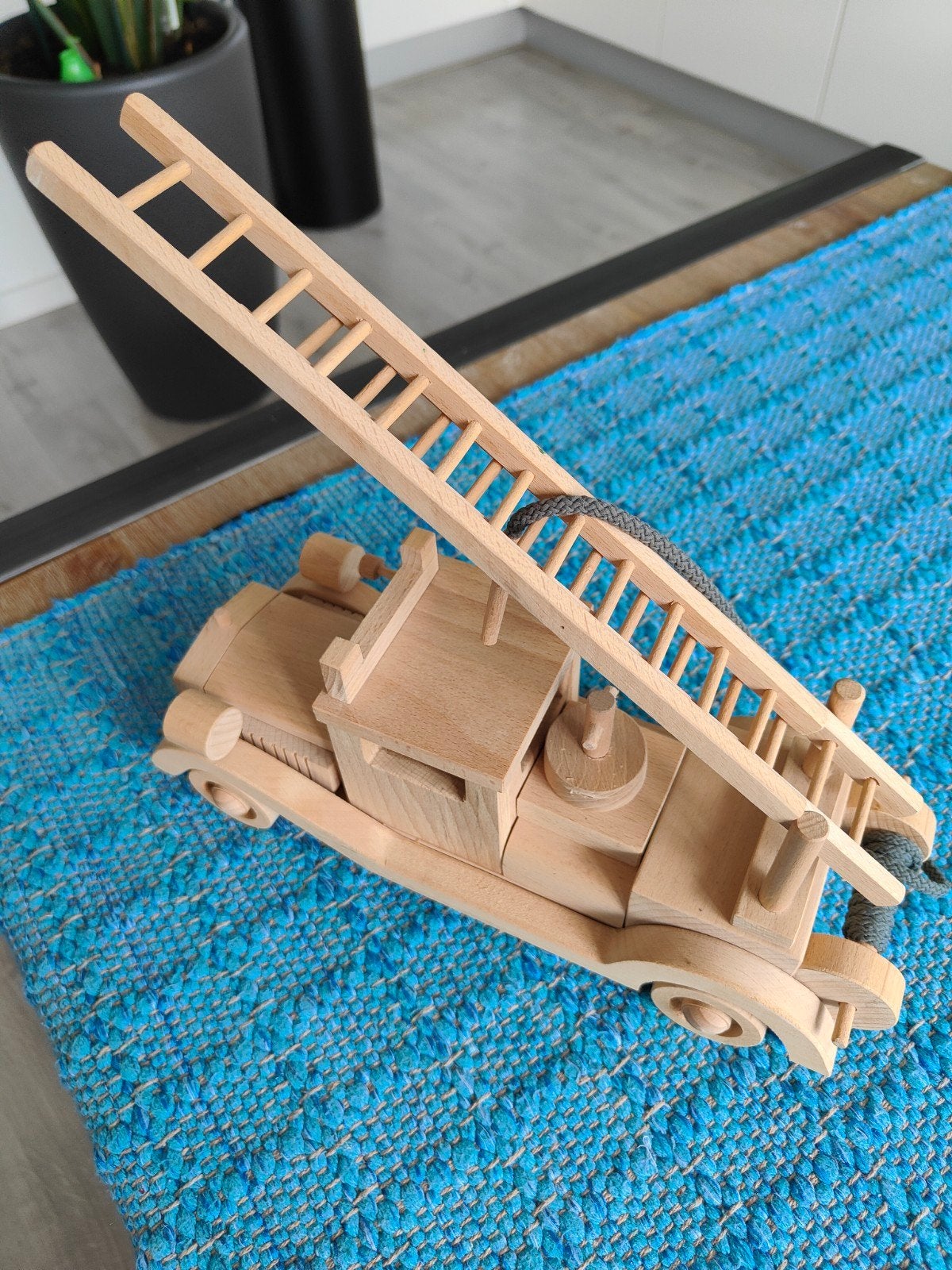 Houten Ladderwagen Speelgoed - 30 cm, Ophalen of Verzenden, Gebruikt, Overige typen