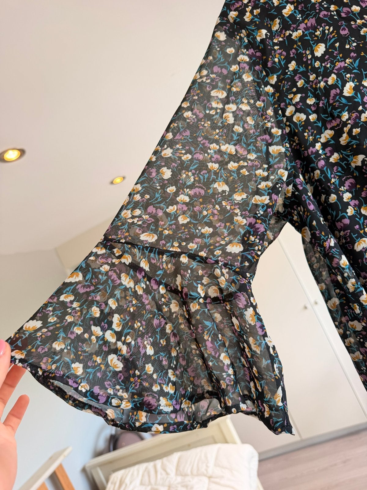 Paprika Zwarte Bloemenjurk Maat M, Kleding | Dames, Jurken, Zwart, Zo goed als nieuw, Knielengte, Ophalen