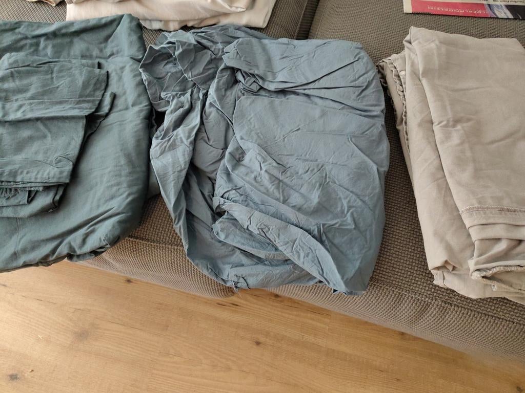 140cm x 200cm Dekbedovertrek en hoeslaken set, Huis en Inrichting, Slaapkamer | Beddengoed, Ophalen, Gebruikt, Blauw, Dekbedovertrek