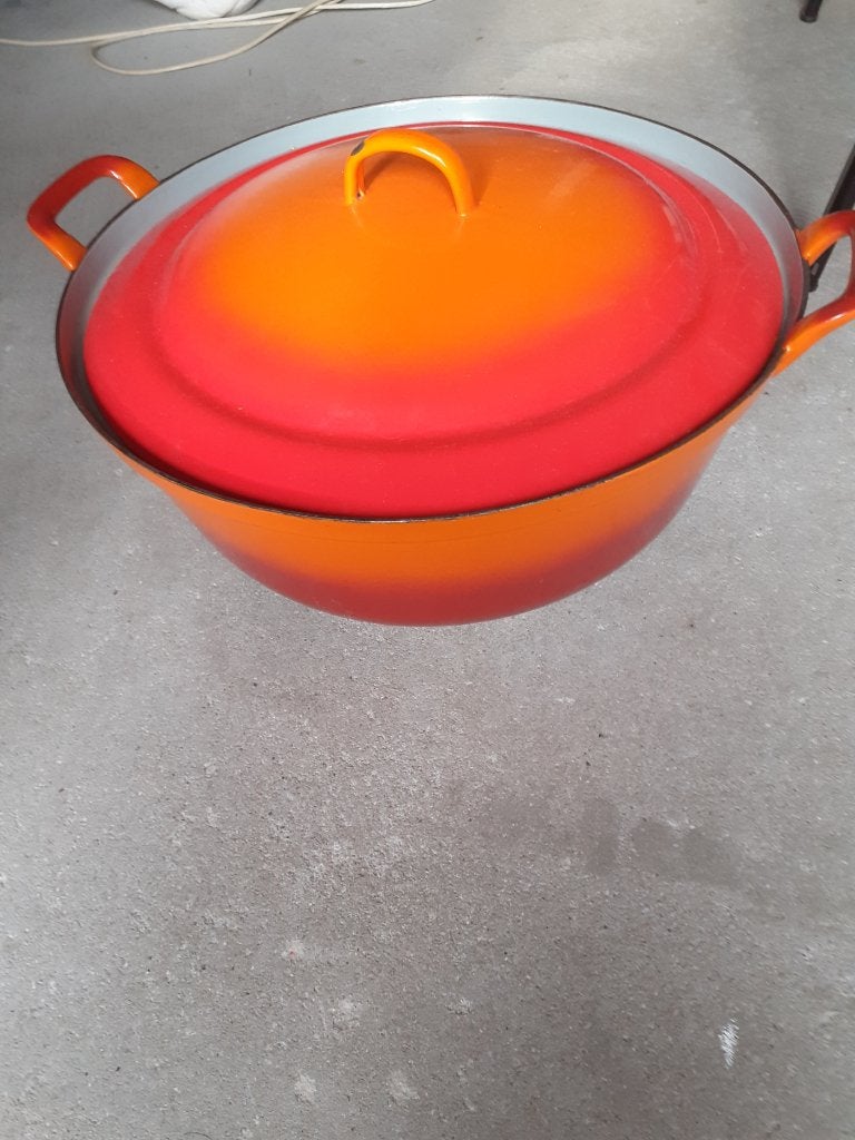 gietijzeren braadpan, Huis en Inrichting, Keuken | Potten en Pannen, Ophalen, Gebruikt, Met deksel, Braadpan
