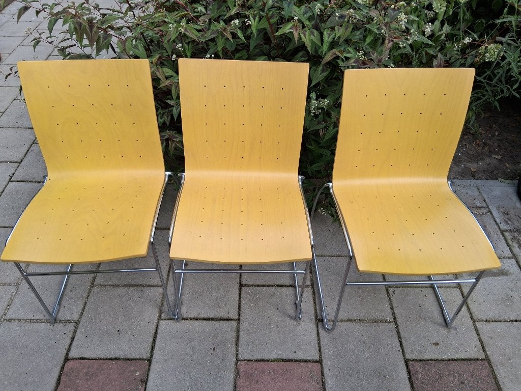 Kembo Cyclus stapelbare slede stoelen x 3, Ophalen, Gebruikt, Overige kleuren, Drie