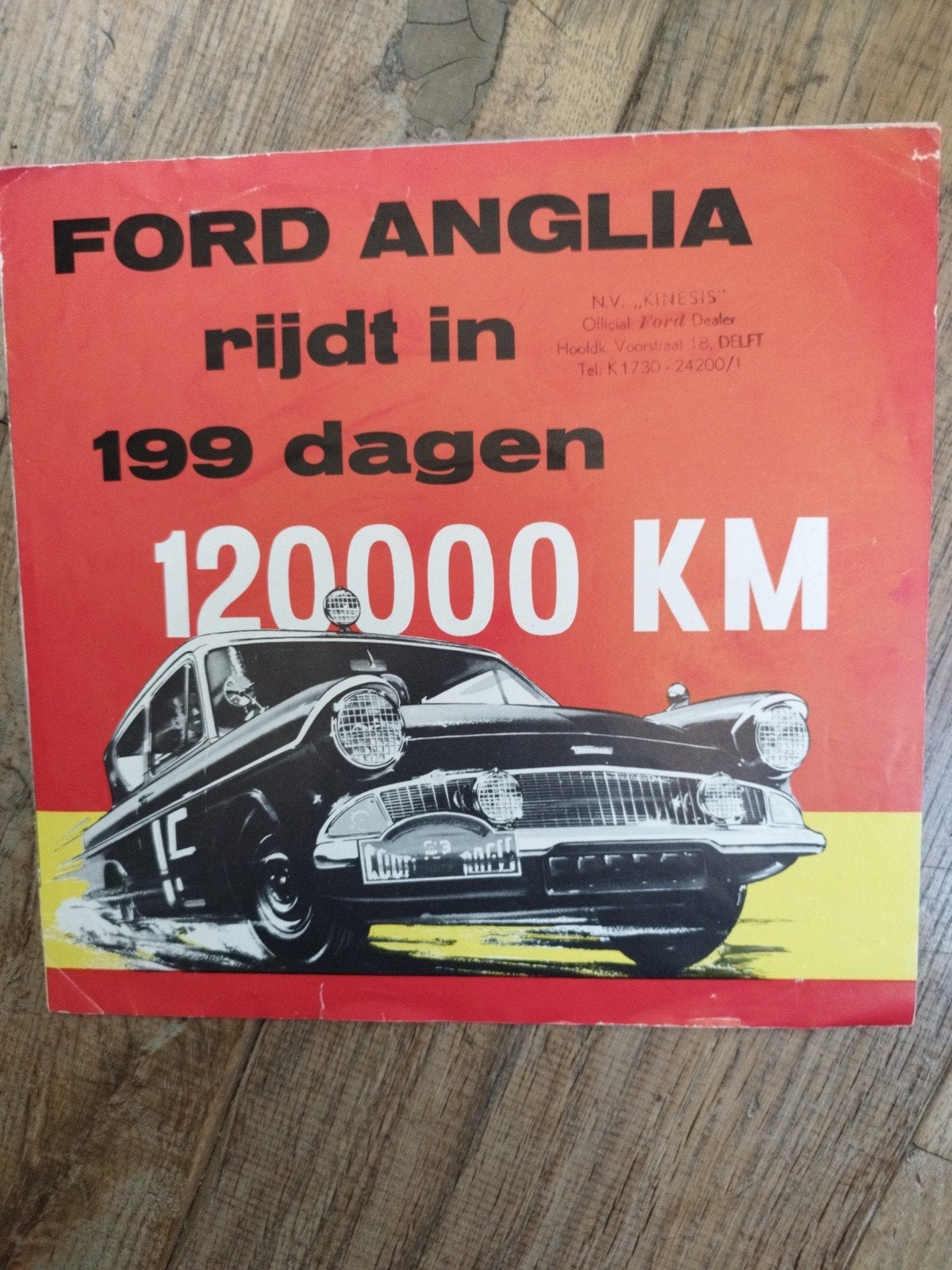 Ford Anglia folder uit 1961 - 16.000 KM Non-Stop test, Ford, Ophalen of Verzenden, Zo goed als nieuw, Ford