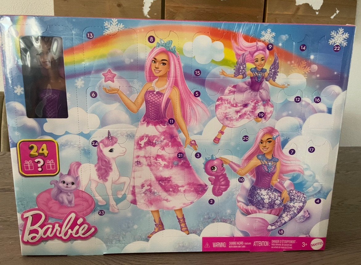 Barbie Adventskalender met Pop en Accessoires, Ophalen of Verzenden, Nieuw, Barbie
