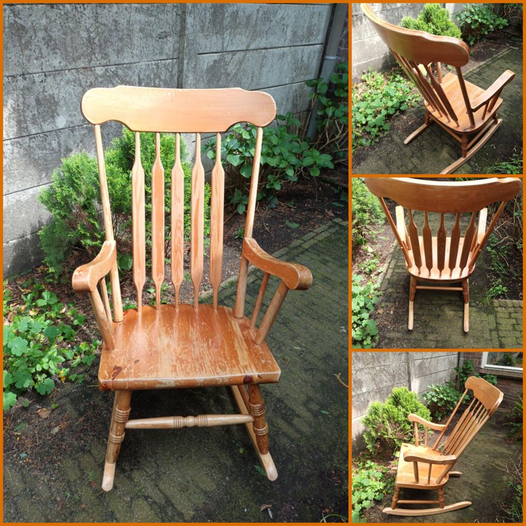Vintage houten schommelstoel, Antiek en Kunst, Antiek | Meubels | Stoelen en Banken, Ophalen